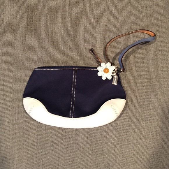 Small blue and white coach wristlet!