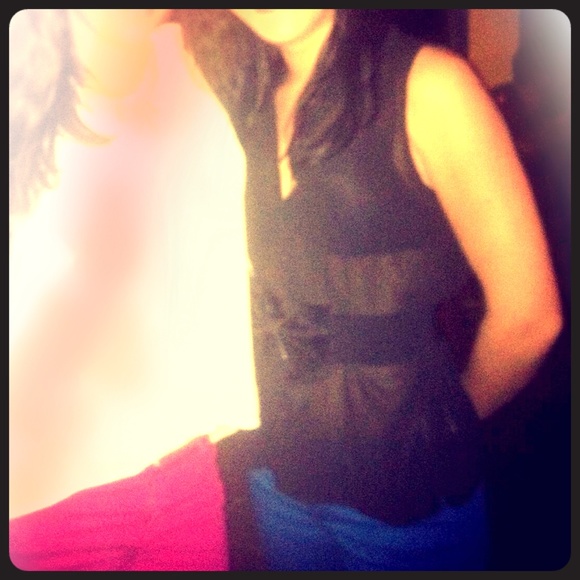 Black Sheer Top