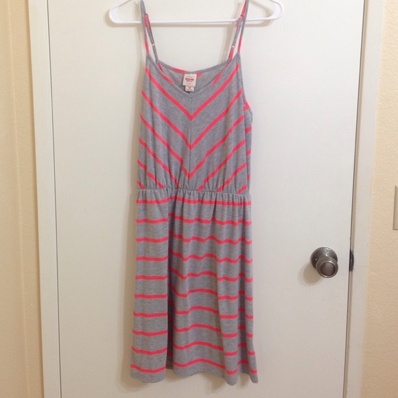 Gray striped dress.