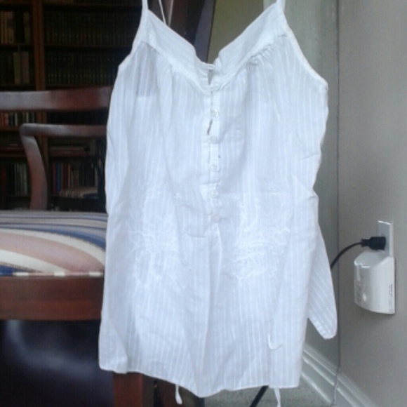 Embroidered White tank!