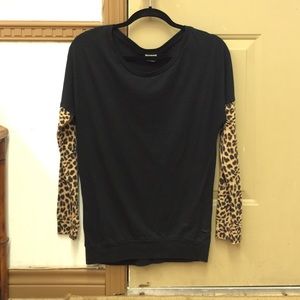 Pink Long Sleeve Black Workout shirt