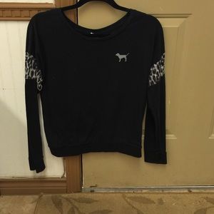 Pink Black long sleeve work out shirt