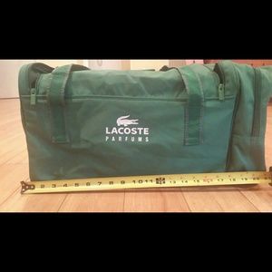 Lacoste hunter green gym bag.