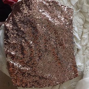 Urban Outfitters rose gold sequined skirt
