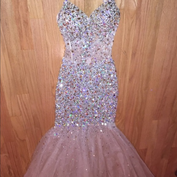 Gold beaded Evening/Prom dress