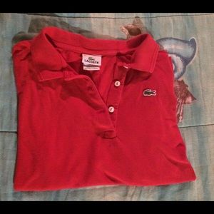 womens red lacoste shirt size 46