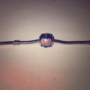 Pink heart pandora CHARM