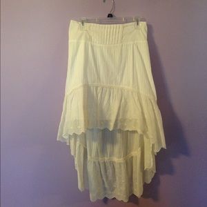 Free People high low creme skirt