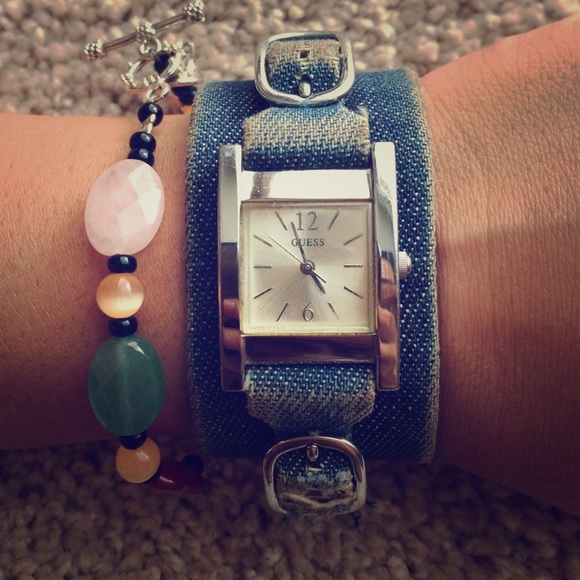 Denim guess watch
