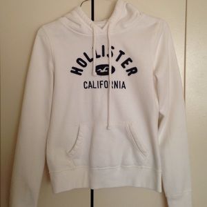 Hollister white pullover hoodie