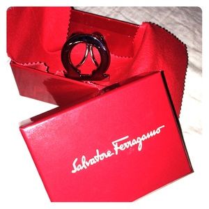 Salvatore Ferragamo Silver Scarf Ring