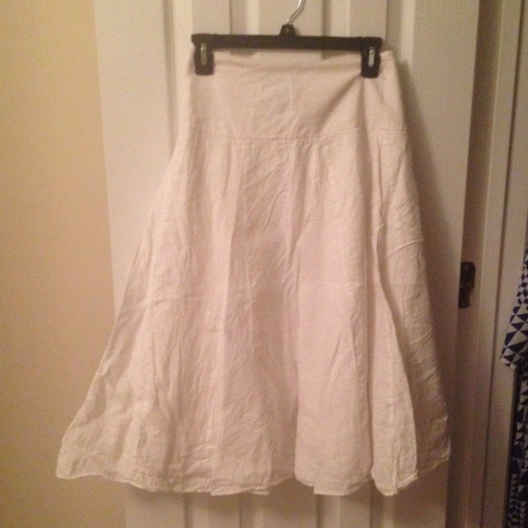 White Linen Skirt
