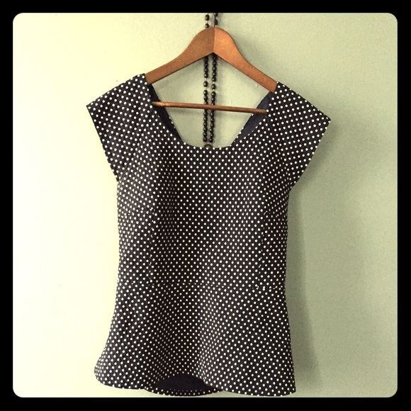 Blue/white polka dot shirt from Banana Republic