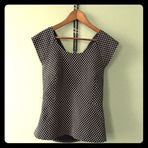 Blue/white polka dot shirt from Banana Republic