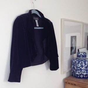 Black Velvety  Short Shrug Jacket