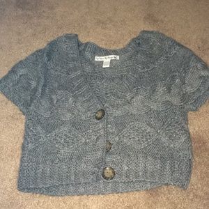 Grey cropped cardigan sweater