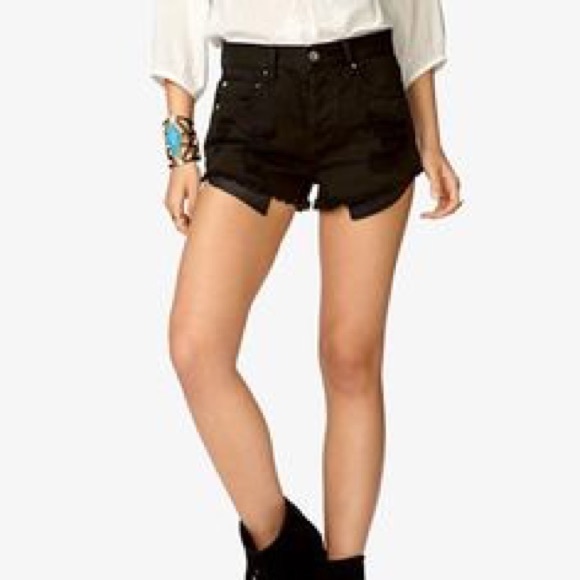 forever 21 black high waisted shorts