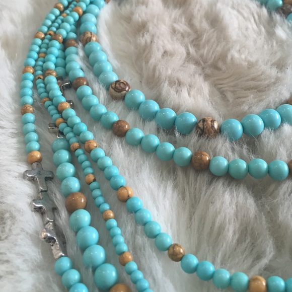 SOLD---πHOST PICKπTurquoise beaded necklace - Picture 2 of 4