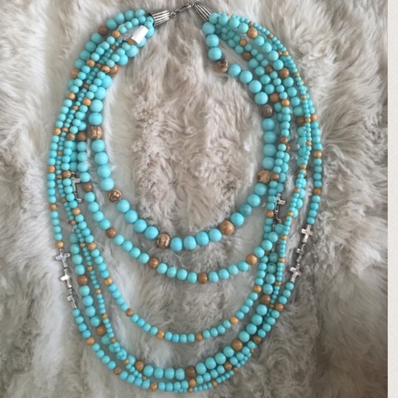 SOLD---πHOST PICKπTurquoise beaded necklace - Picture 4 of 4