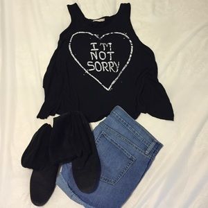 Cute open back graphic tank