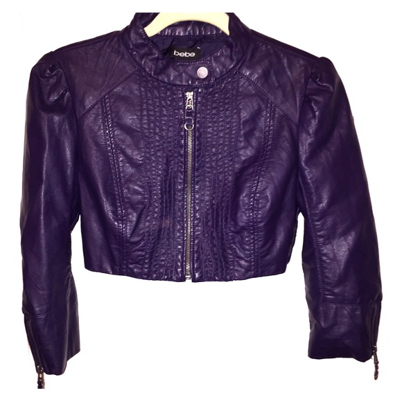 Bebe faux leather cropped motorcycle jacket