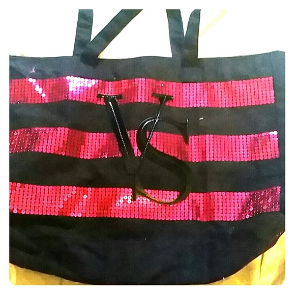 Large victoria secret sequin bling tote NWOT