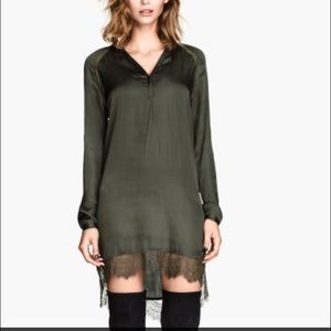H&M Satin Tunic in Khaki Green !