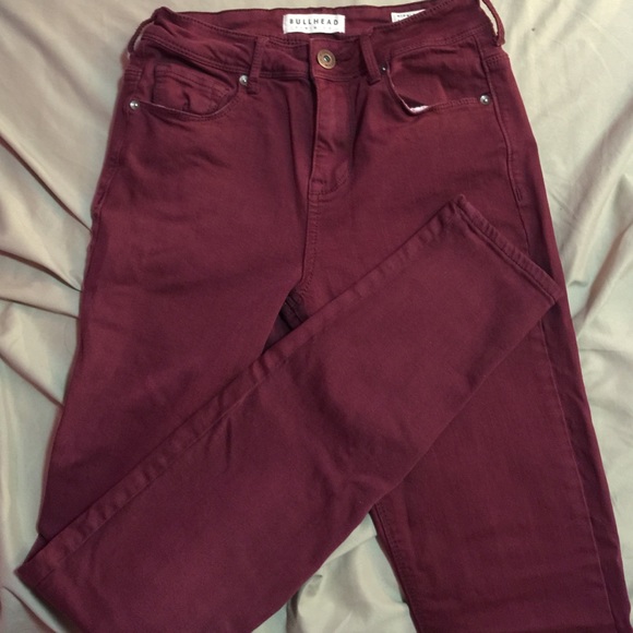 Dark Red Skinny Jeans (High Waisted)