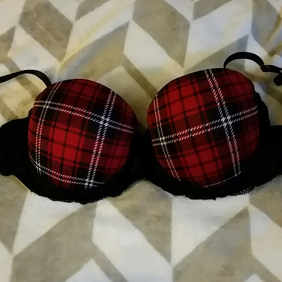 Plaid 34b push up bra