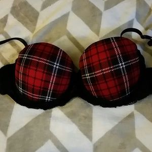 Plaid 34b push up bra