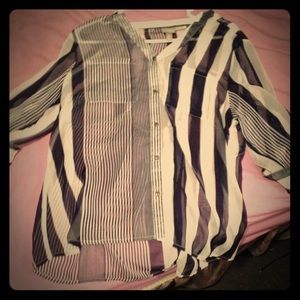 Striped shear top