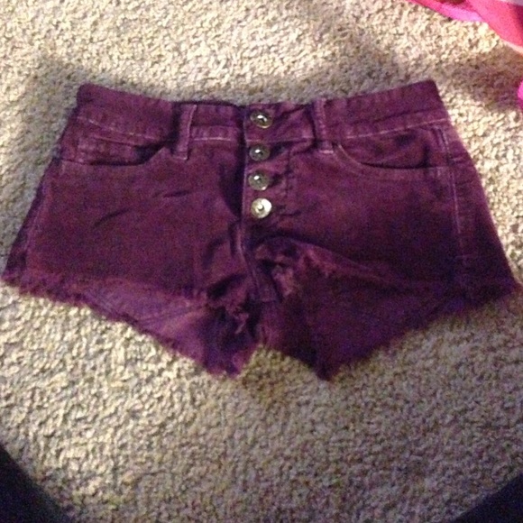 burgundy shorts