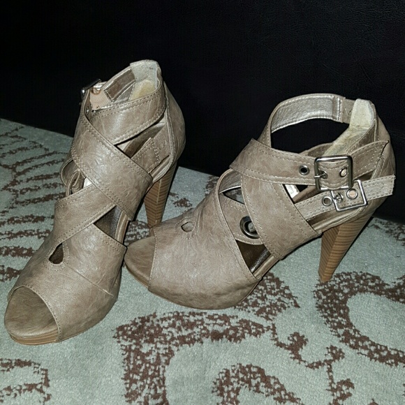 Tan Strappy Heels