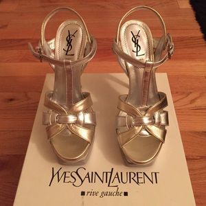 REAL Yves Saint Laurent Silver Tribute 105 heel REAL Yves Saint Laurent Silver Tribute 105 heel