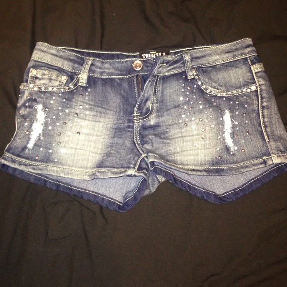 Denim short shorts