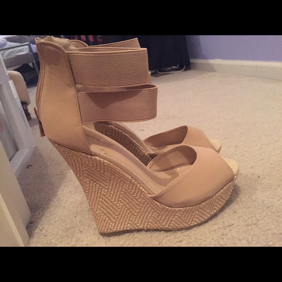 Super high nude/wedged heels. Size 9