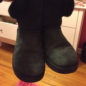 Black Button Short Ugg Boots