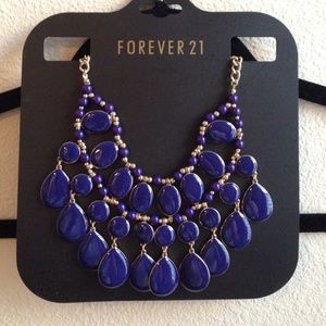NWT Navy Statement Necklace