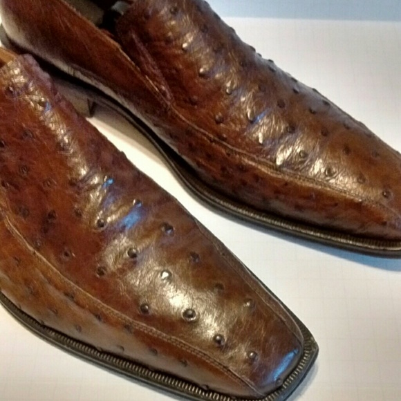 $800 Mens OSTRICH SHOES, FULL QUILT, nice! main image 2