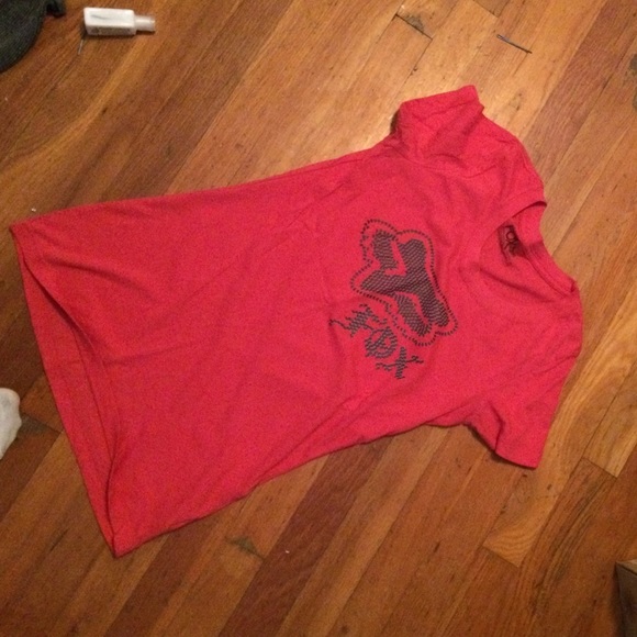 Coral pink fox logo tee