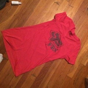 Coral pink fox logo tee