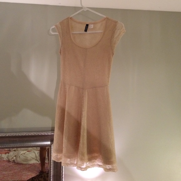 Tan lace dress