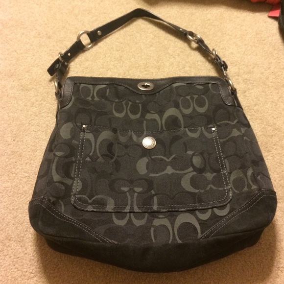 Black C logo coach bag
