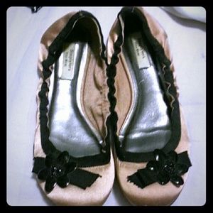 Champagne ballet flats