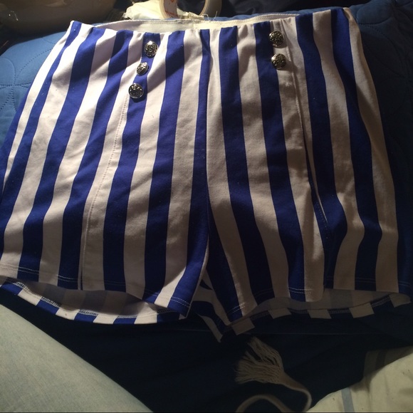 Royal blue and white shorts