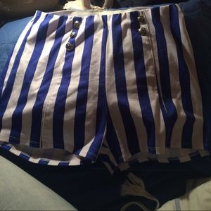 Royal blue and white shorts