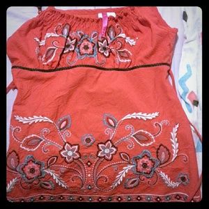 Embroidered vintage style tank