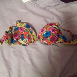 Floral push up bathing suit top
