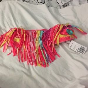 Bandeau tie dye swim top