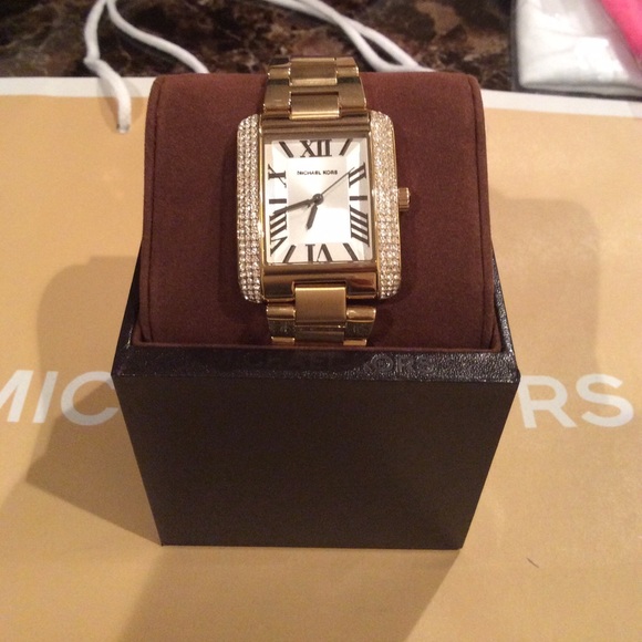 Michael Kors Mini Emery Pave Gold-Tone Watch